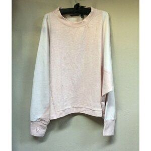 Any Body Womens XL Colorblock Pink White Dolman Sleeve Pullover Sweater Stretch